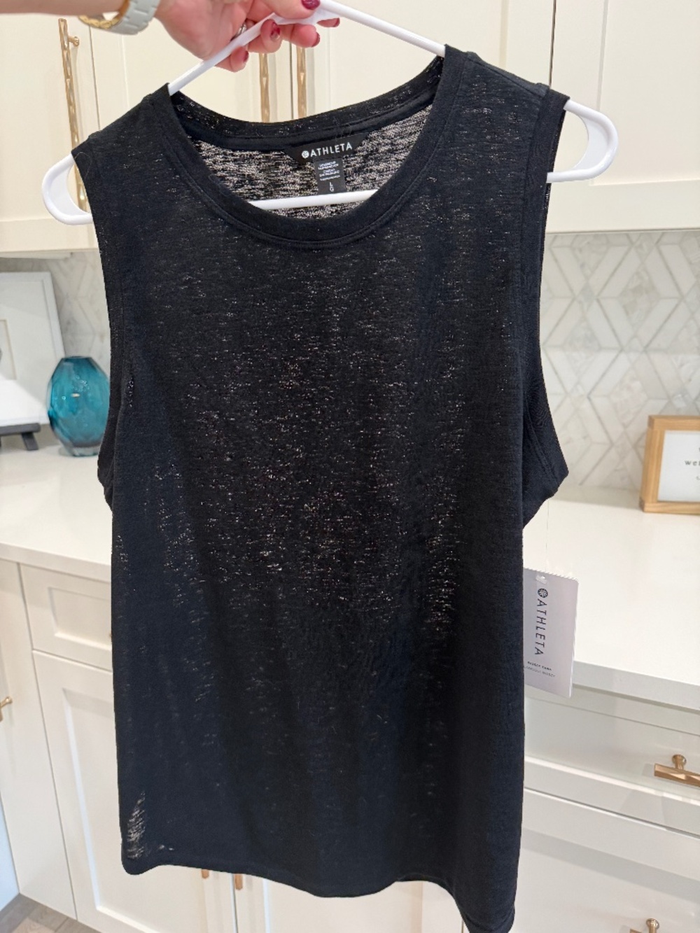 Athleta Breezy Tank, Black, Women's L, NWT